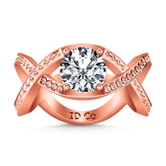 Solitaire Diamond Engagement Ring Solagne 14K Rose Gold