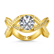Solitaire Diamond Engagement Ring Solagne 14K Yellow Gold