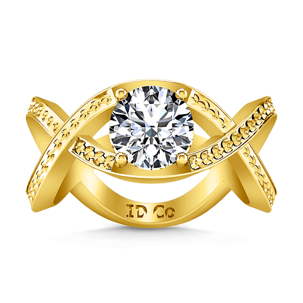 Solitaire Diamond Engagement Ring Solagne 14K Yellow Gold
