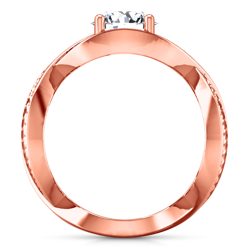 Solitaire Diamond Engagement Ring Solagne 14K Rose Gold