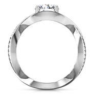 Round Diamond Solitaire Engagement Ring Solagne 14K White Gold