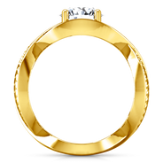 Solitaire Diamond Engagement Ring Solagne 14K Yellow Gold