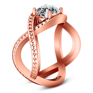 Solitaire Diamond Engagement Ring Solagne 14K Rose Gold