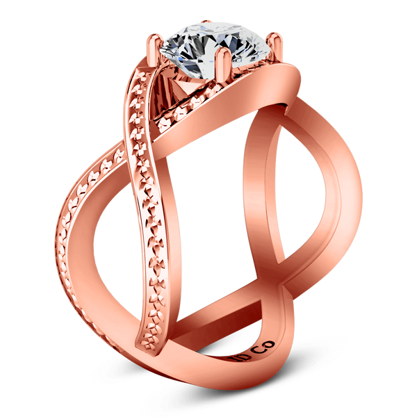 Solitaire Diamond Engagement Ring Solagne 14K Rose Gold