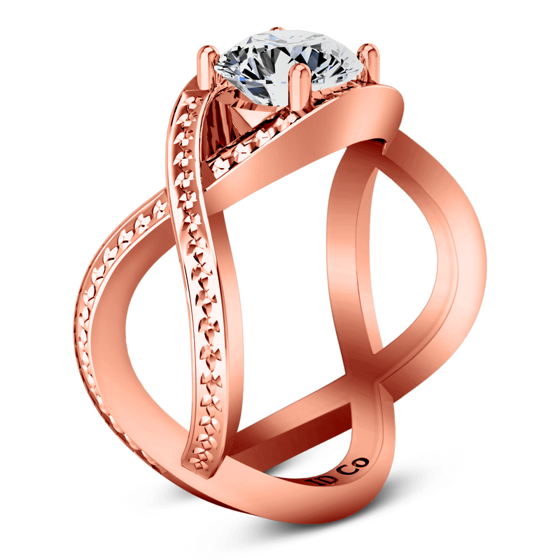 Solitaire Diamond Engagement Ring Solagne 14K Rose Gold
