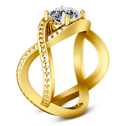Solitaire Diamond Engagement Ring Solagne 14K Yellow Gold