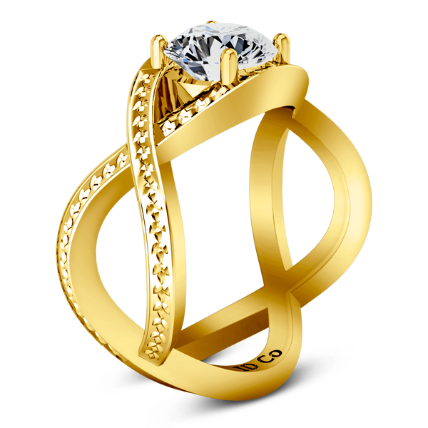 Solitaire Diamond Engagement Ring Solagne 14K Yellow Gold