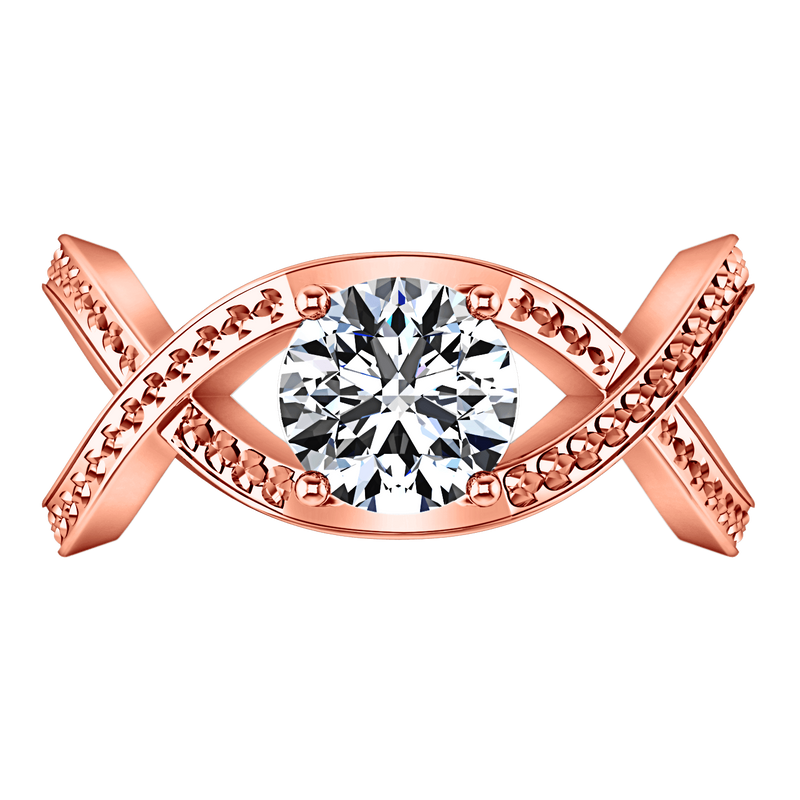 Solitaire Diamond Engagement Ring Solagne 14K Rose Gold