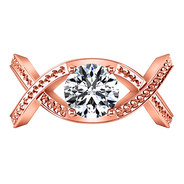 Solitaire Diamond Engagement Ring Solagne 14K Rose Gold