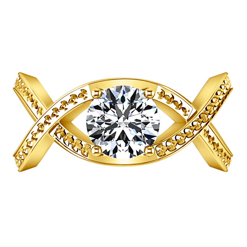Solitaire Diamond Engagement Ring Solagne 14K Yellow Gold