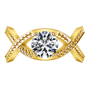 Solitaire Diamond Engagement Ring Solagne 14K Yellow Gold