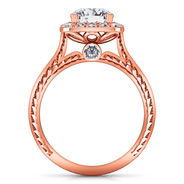 Halo Diamond Engagement Ring Heather 14K Rose Gold
