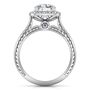 Round Diamond Halo Engagement Ring Heather 14K White Gold