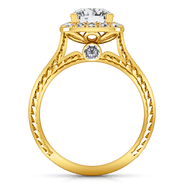Halo Diamond Engagement Ring Heather 14K Yellow Gold