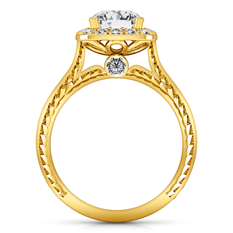 Halo Diamond Engagement Ring Heather 14K Yellow Gold