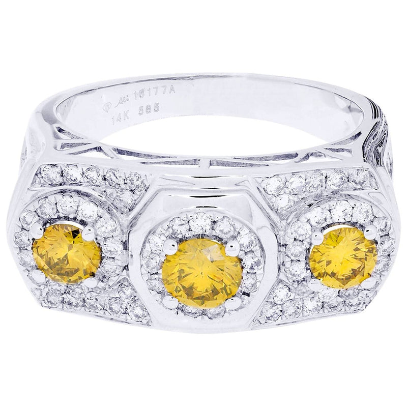 White Gold Mens Diamond Ring| 1.93 Carats| 10.11 Grams