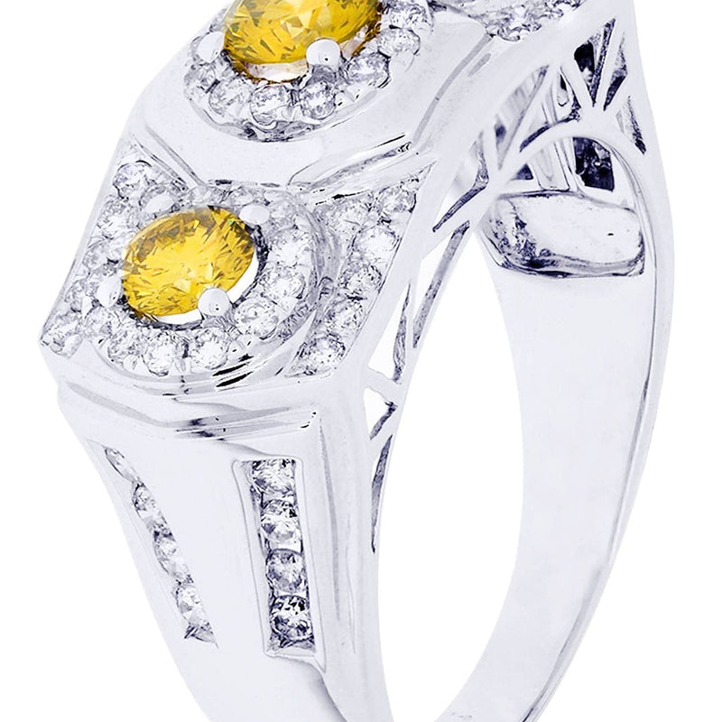 White Gold Mens Diamond Ring| 1.93 Carats| 10.11 Grams