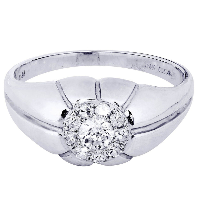 White Gold Mens Diamond Ring| 0.43 Carats| 5.79 Grams