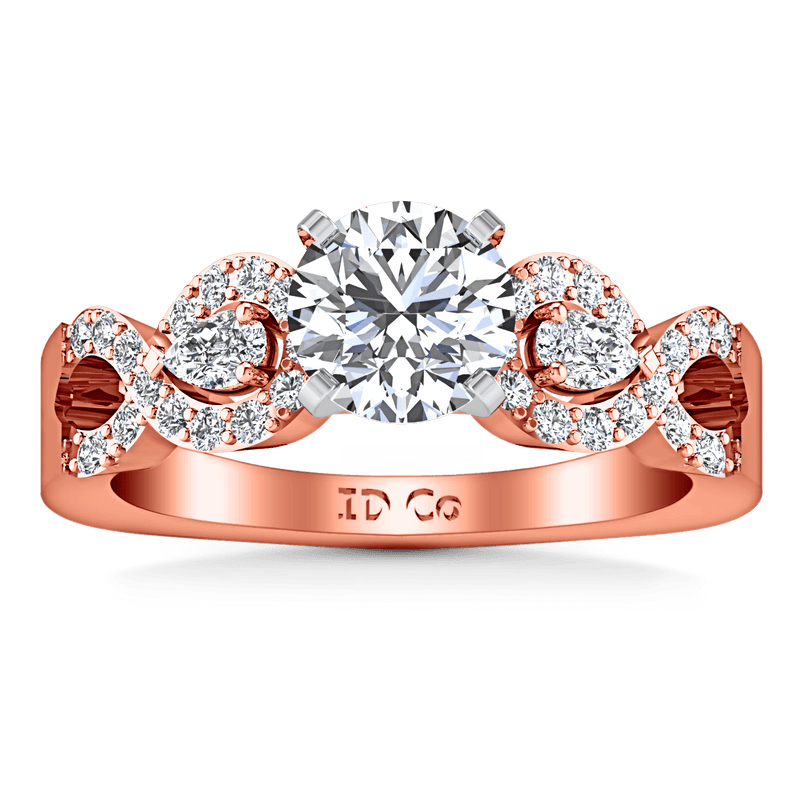 Pave Diamond Engagement Ring Chloe 14K Rose Gold