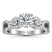 Round Diamond Pave Engagement Ring Chloe 14K White Gold