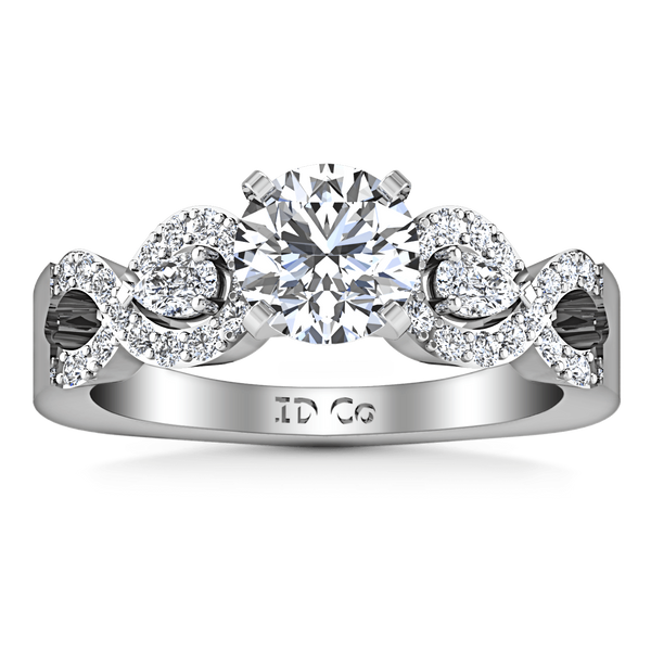 Round Diamond Pave Engagement Ring Chloe 14K White Gold
