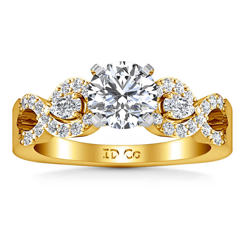 Pave Diamond EngagementRing Chloe 14K Yellow Gold