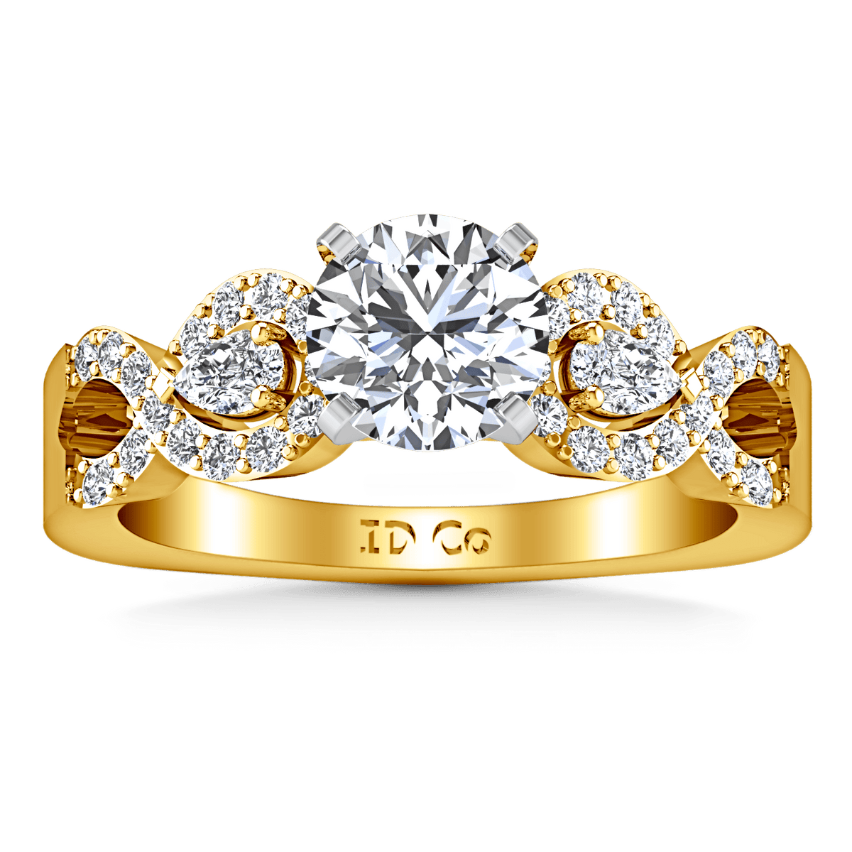 Pave Diamond EngagementRing Chloe 14K Yellow Gold