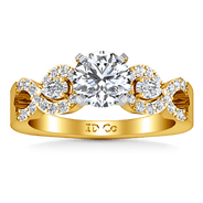 Pave Diamond EngagementRing Chloe 14K Yellow Gold