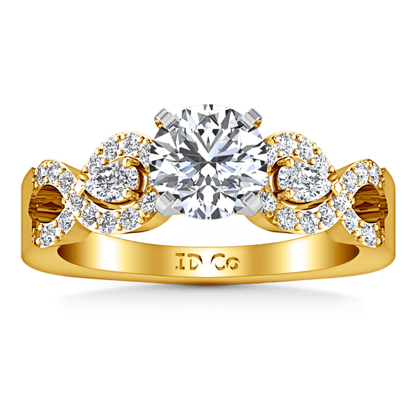 Pave Diamond EngagementRing Chloe 14K Yellow Gold