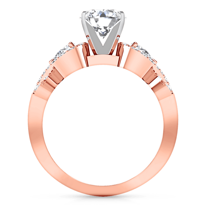 Pave Diamond Engagement Ring Chloe 14K Rose Gold