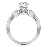 Round Diamond Pave Engagement Ring Chloe 14K White Gold