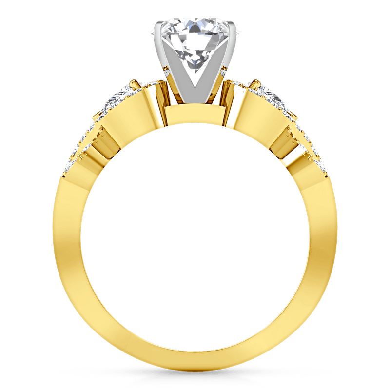 Pave Diamond EngagementRing Chloe 14K Yellow Gold