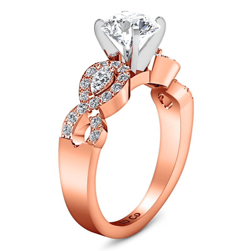 Pave Diamond Engagement Ring Chloe 14K Rose Gold