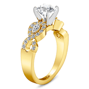 Pave Diamond EngagementRing Chloe 14K Yellow Gold