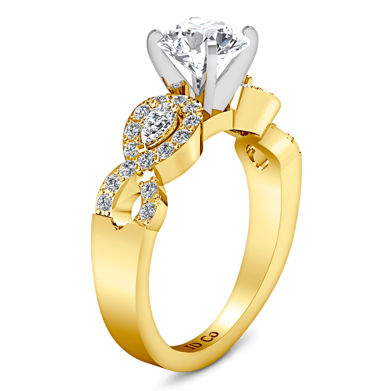 Pave Diamond EngagementRing Chloe 14K Yellow Gold