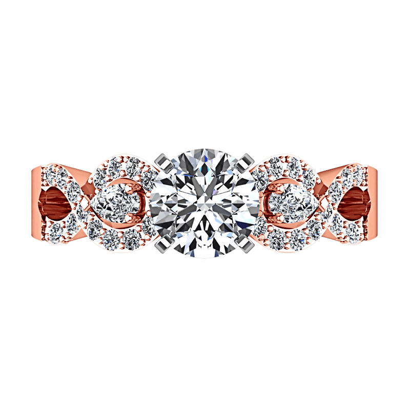 Pave Diamond Engagement Ring Chloe 14K Rose Gold