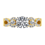 Pave Diamond EngagementRing Chloe 14K Yellow Gold