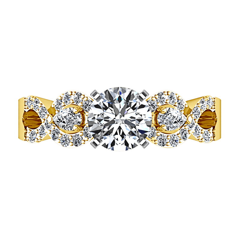 Pave Diamond EngagementRing Chloe 14K Yellow Gold