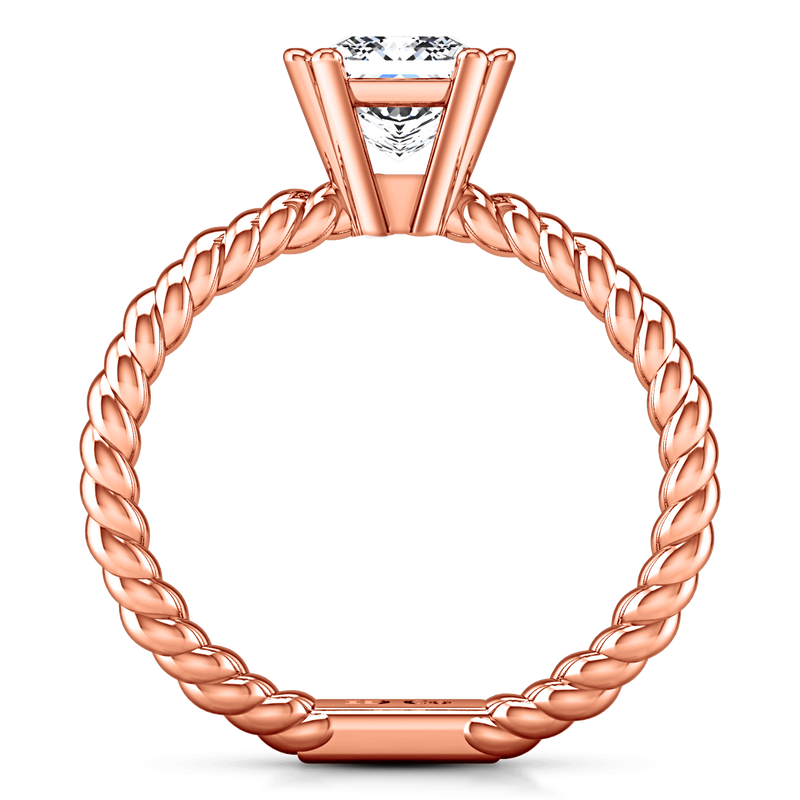 Solitaire Diamond Princess Cut Engagement Ring Infinity 14K Rose Gold