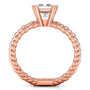 Solitaire Diamond Princess Cut Engagement Ring Infinity 14K Rose Gold