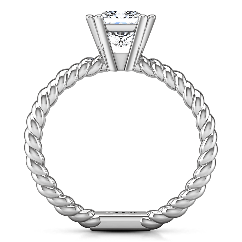 Solitaire Princess Cut Diamond Engagement Ring Infinity 14K White Gold