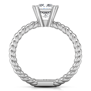 Solitaire Princess Cut Diamond Engagement Ring Infinity 14K White Gold