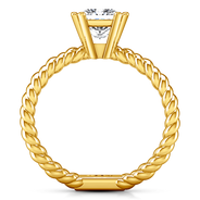 Solitaire Diamond Princess Cut Engagement Ring Infinity 14K Yellow Gold