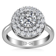 Round Diamond Halo Engagement Ring Mandy 14K White Gold