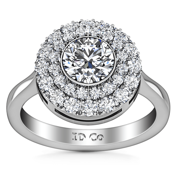 Round Diamond Halo Engagement Ring Mandy 14K White Gold