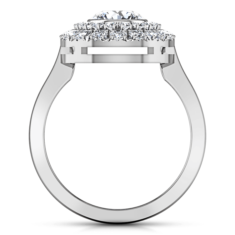 Round Diamond Halo Engagement Ring Mandy 14K White Gold