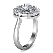 Round Diamond Halo Engagement Ring Mandy 14K White Gold