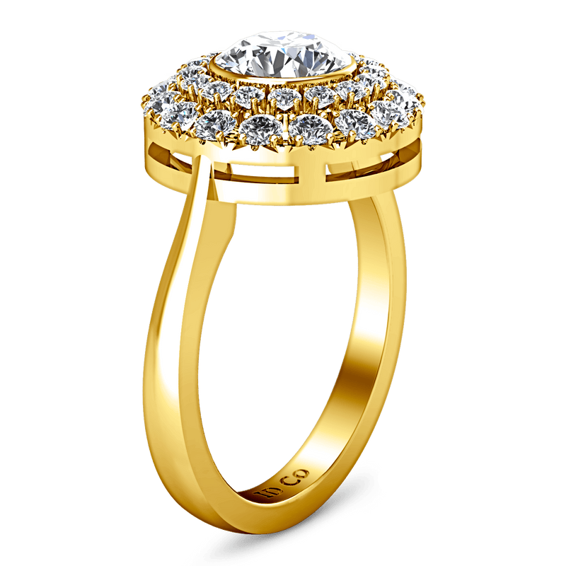 Halo Diamond Engagement Ring Mandy 14K Yellow Gold