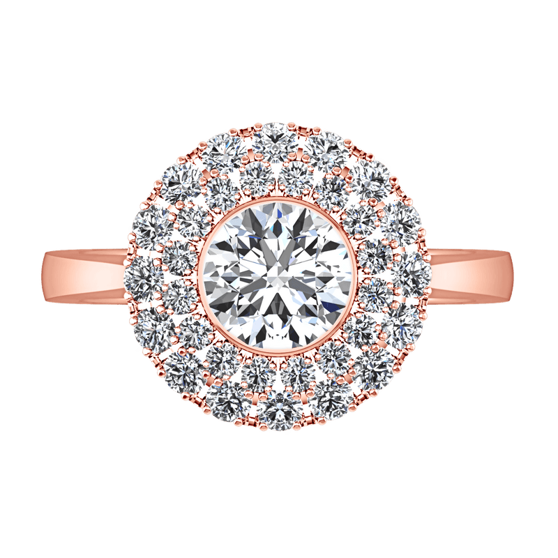 Halo Diamond Engagement Ring Mandy 14K Rose Gold