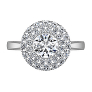 Round Diamond Halo Engagement Ring Mandy 14K White Gold